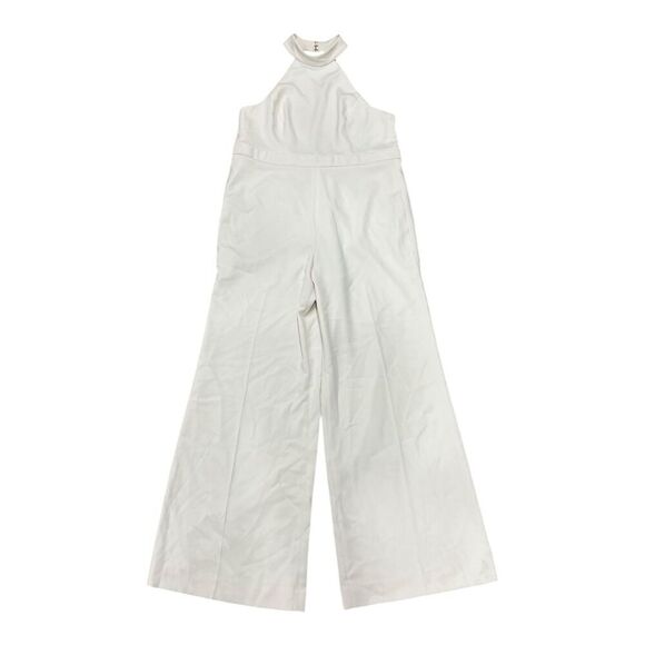 Jay Godfrey Off White Wide Leg Halter Mock Neck Manila Jumpsuit 12 - Picture 1 of 5